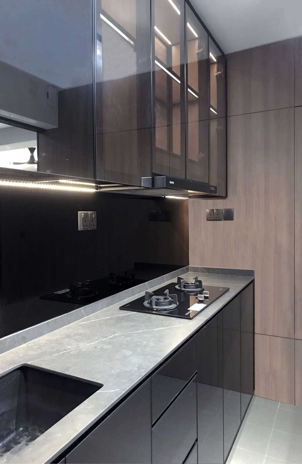 Industrial Kitchen with Countertop and Kitchen Backsplash