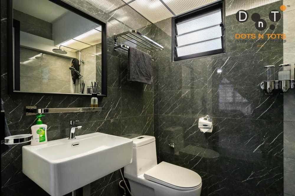 Contemporary Bathroom with Marble Floor and Bathroom Storage