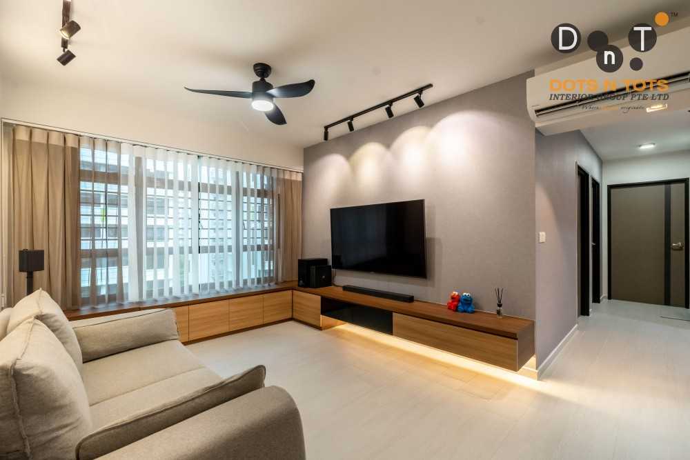 Contemporary Living Room with TV Console and Sofa