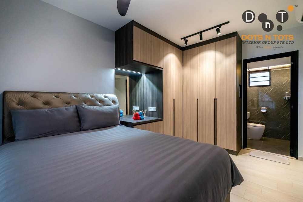 Contemporary Bedroom with Drop Ceiling and Wardrobe