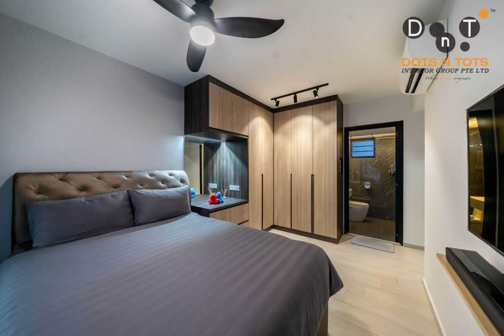 Contemporary Bedroom with Ceiling Light and Wardrobe