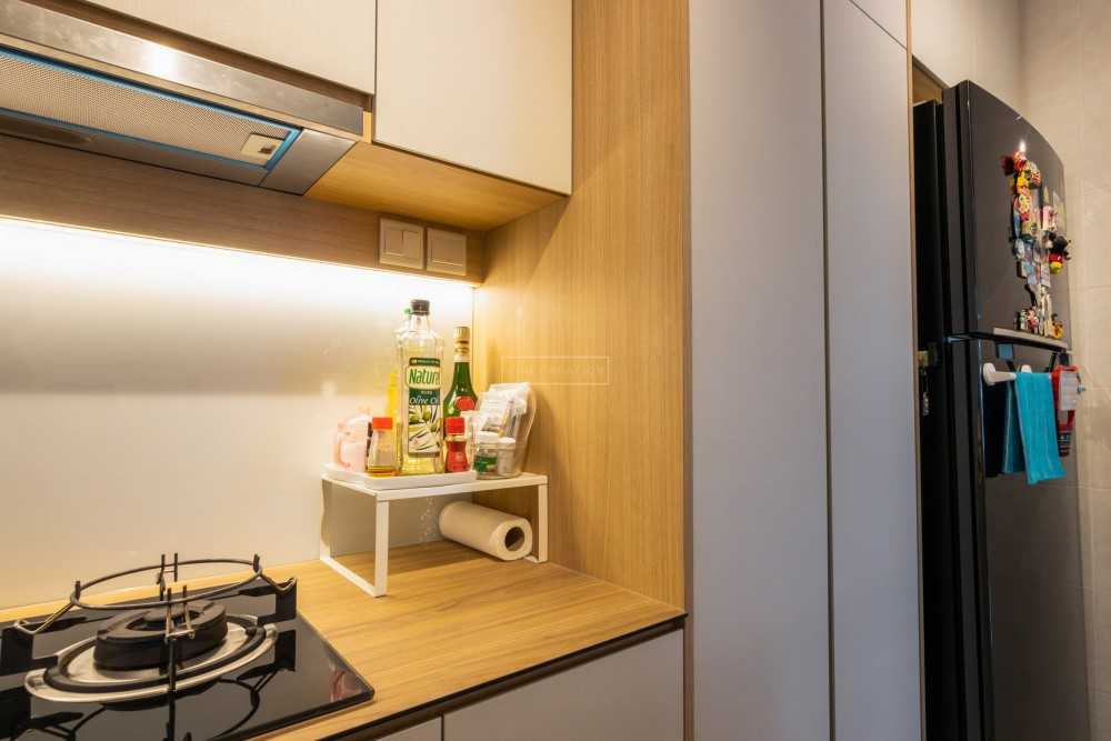 Scandinavian Kitchen with Countertop and Cupboard