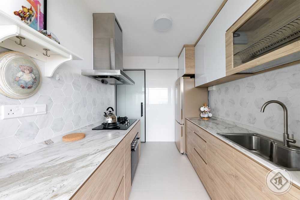 Scandinavian Kitchen with Kitchen Backsplash and Kitchen Accessories