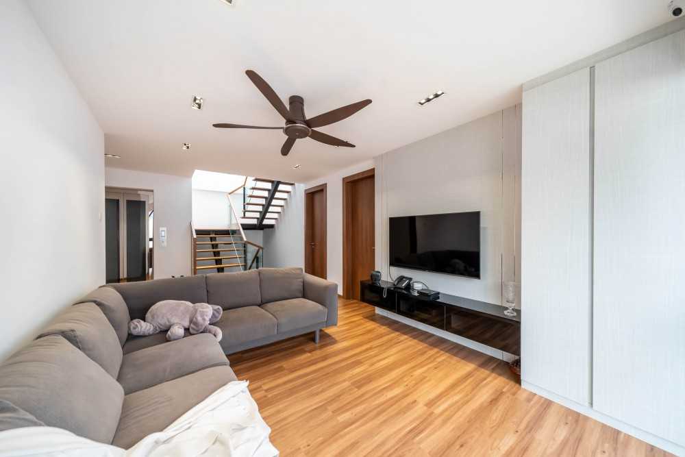 Modern Living Room with TV Console and Feature Wall
