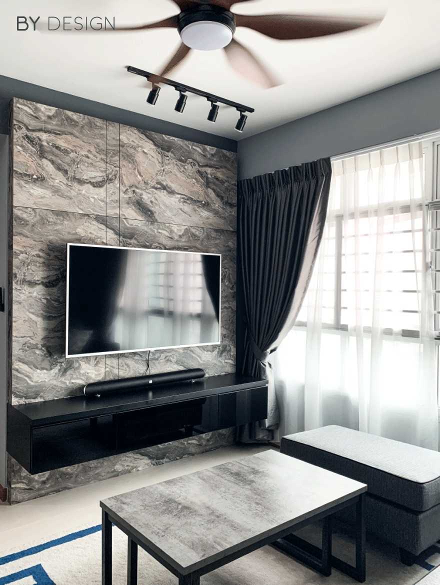 Modern Living Room with TV Console and Feature Wall