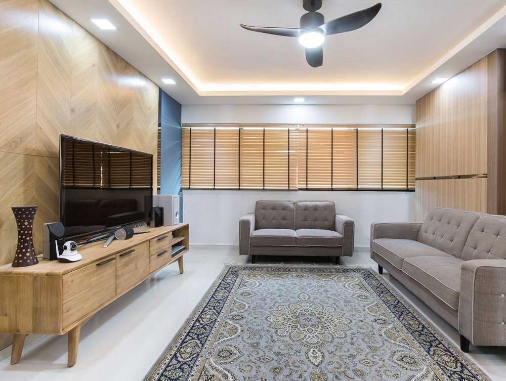 Modern Living Room with Feature Wall and Sofa