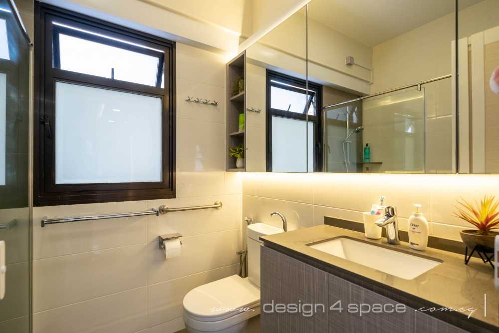 Contemporary Bathroom with Countertop and Mirror