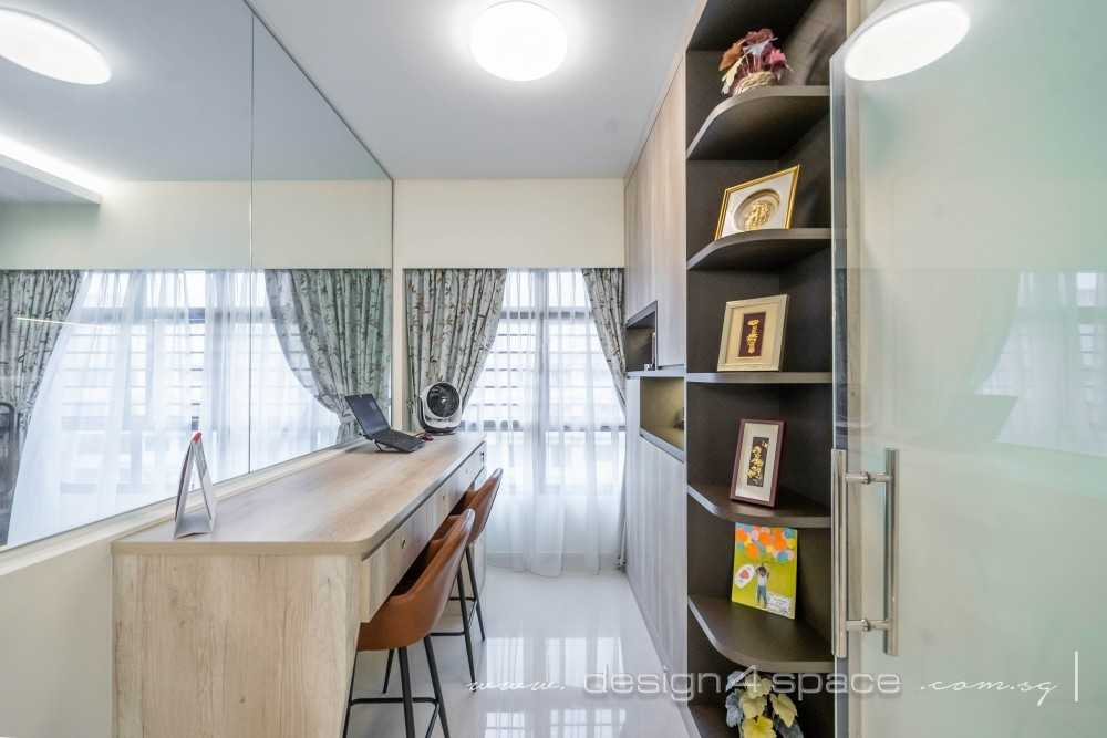 Contemporary Home Office with Bookshelf and Desk