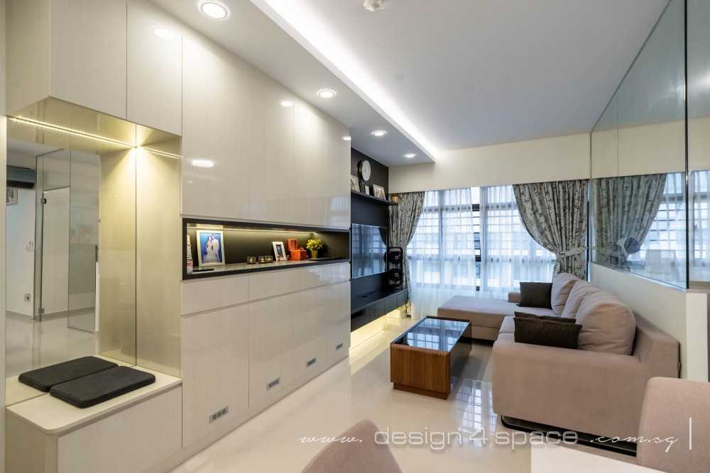 Contemporary Living Room with TV Console and Feature Wall