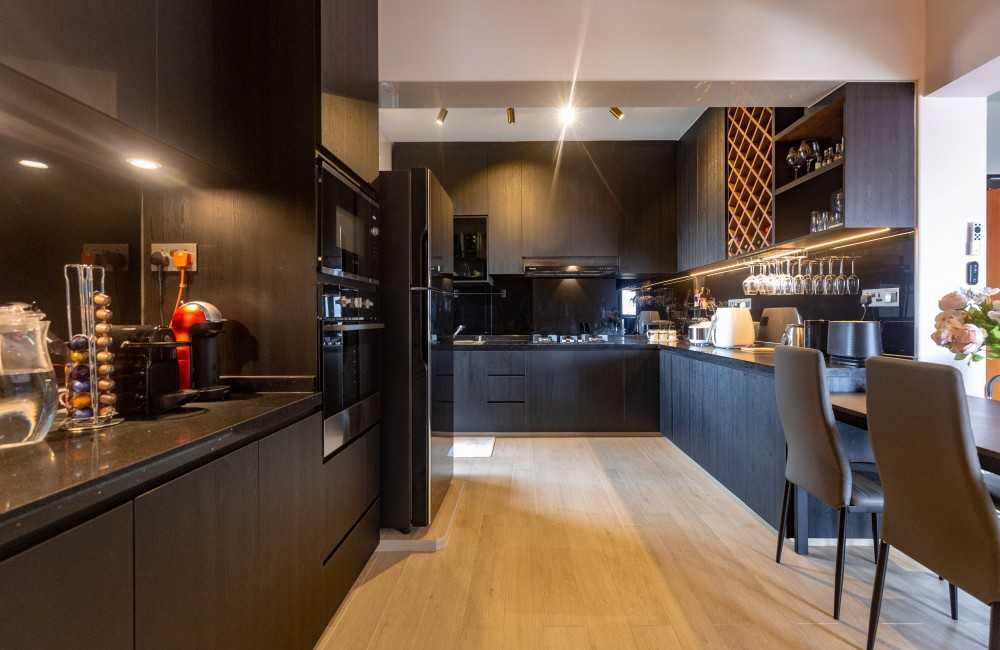 Modern Kitchen with Countertop and Vinyl Flooring