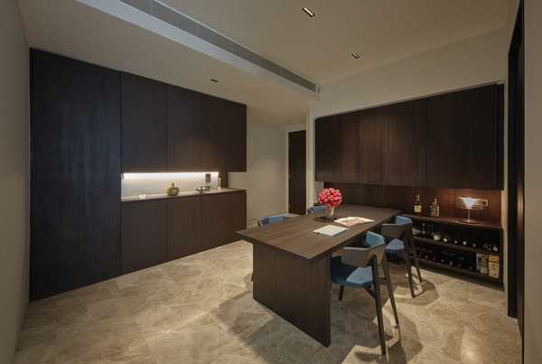 Scandinavian Dining Room with Ceiling Light and Dining Table