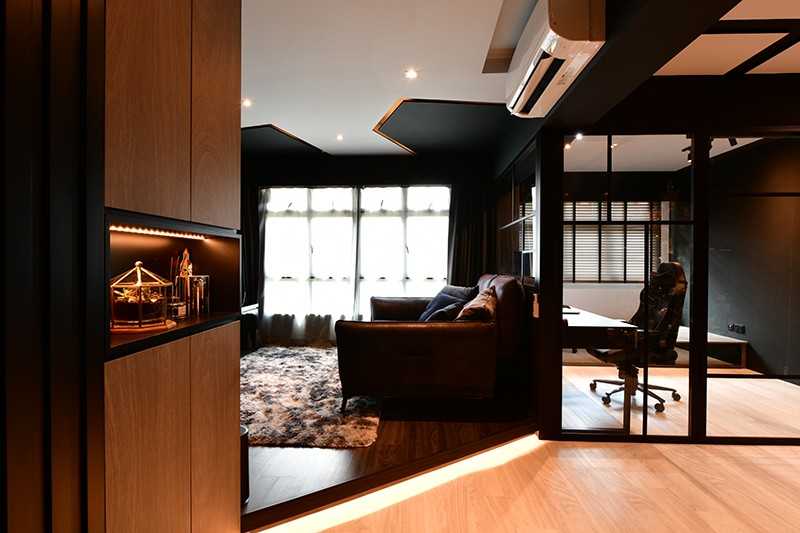 Contemporary Living Room with Vinyl Flooring and Flooring