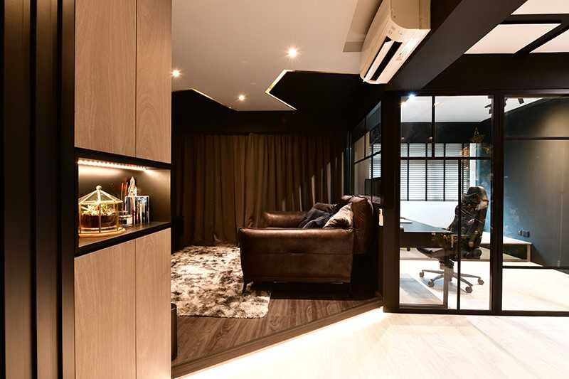 Contemporary Living Room with Vinyl Flooring and Flooring