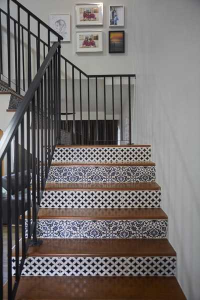 Asian Hallway with Bookshelf and Artwork