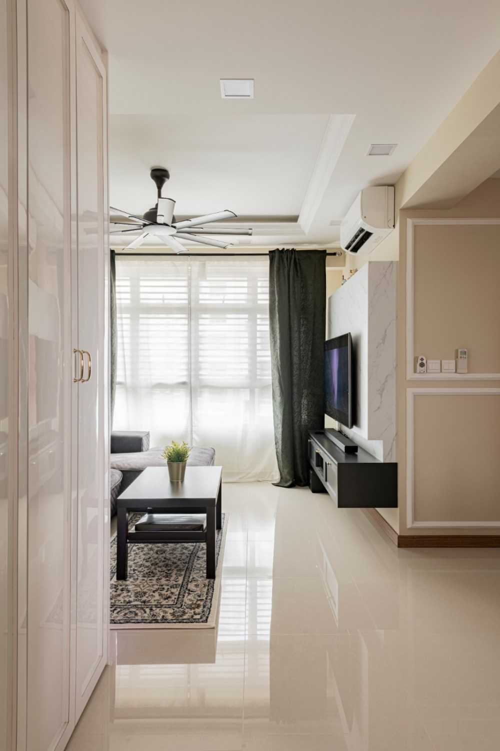 Modern Living Room with TV Console and Feature Wall