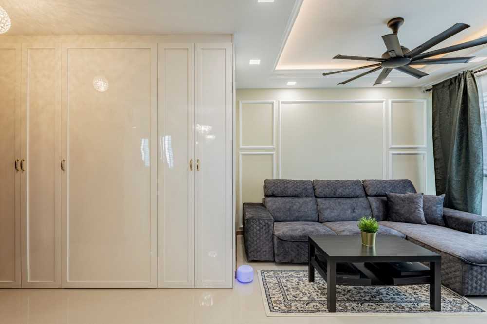 Modern Living Room with TV Console and Feature Wall