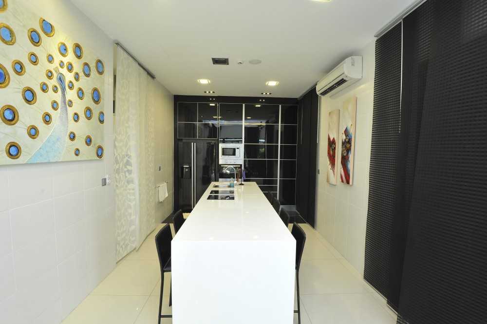 Modern Dining Room with Curtain and Dining Table