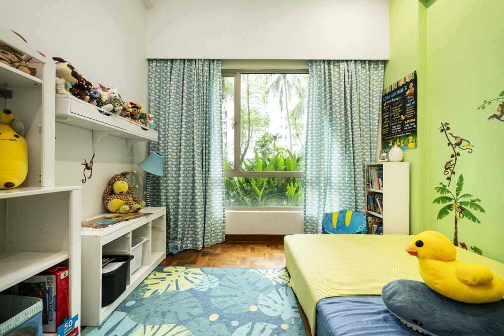 Modern Kids Room with Bookshelf and Toys