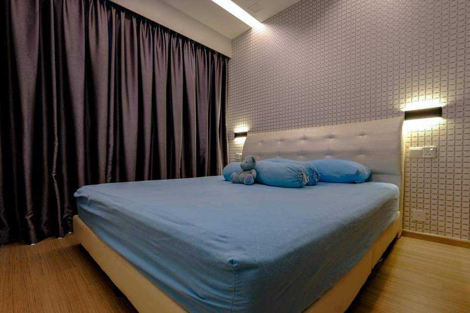Modern Bedroom with Cove Lighting and Drop Ceiling