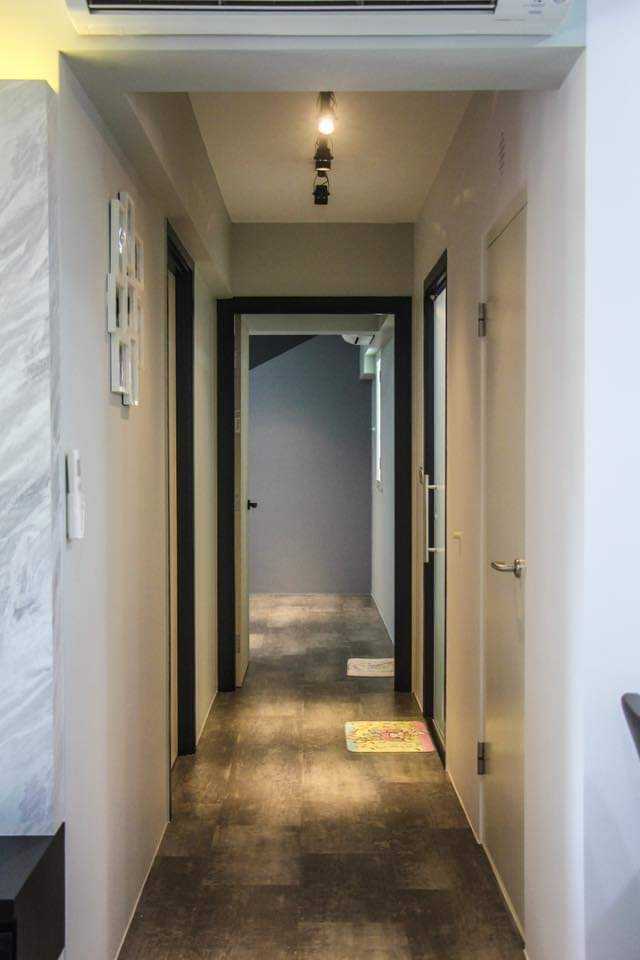 Industrial Entryway with Doors and Wood Doors