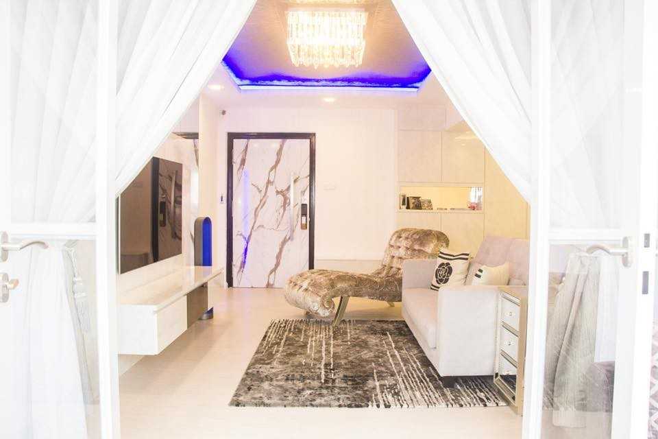 Modern Foyer with Artwork and Console Table