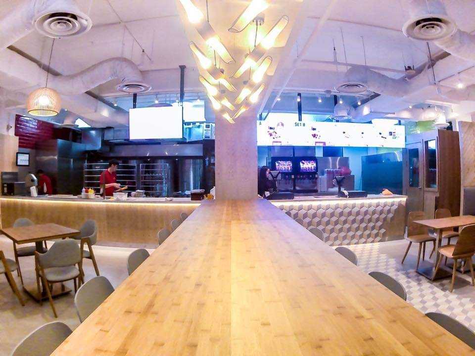 Scandinavian Restaurant with Bar Counter and Dining Table