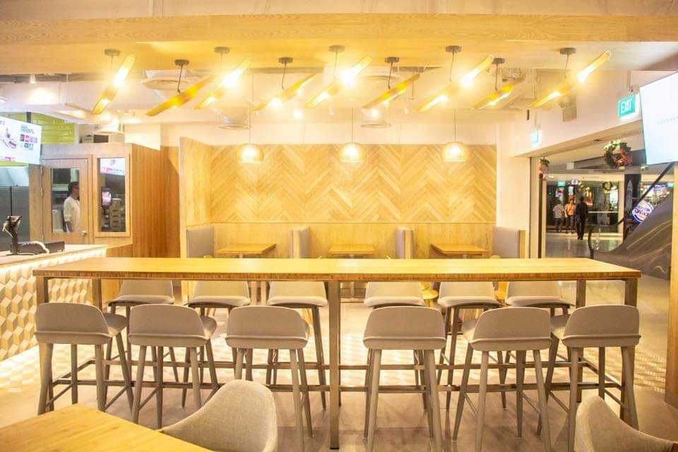 Scandinavian Restaurant with Dining Table and Dining Chairs