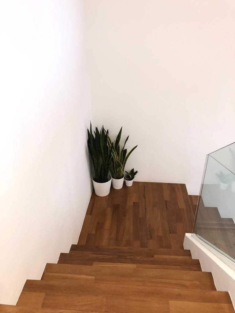 Transitional Mezzanine with Loft and Bedside Table