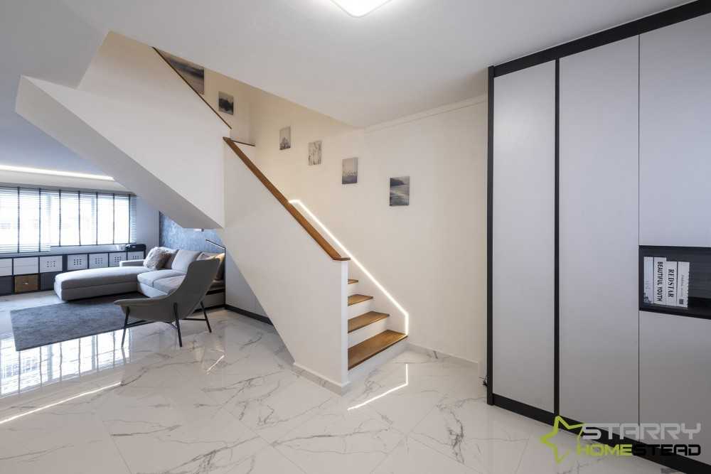 Modern Foyer with Artwork and Console Table