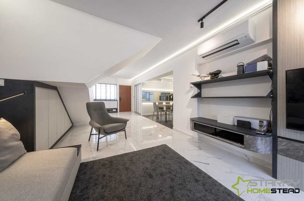 Modern Living Room with Sofa and Paintings