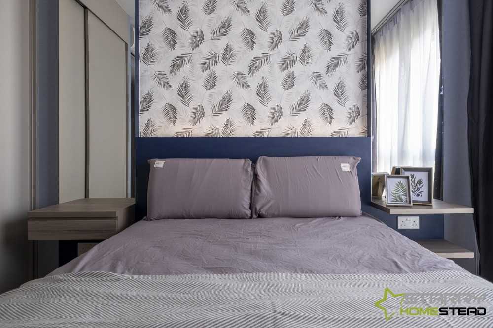 Scandinavian Bedroom with Queen Bed and Bed