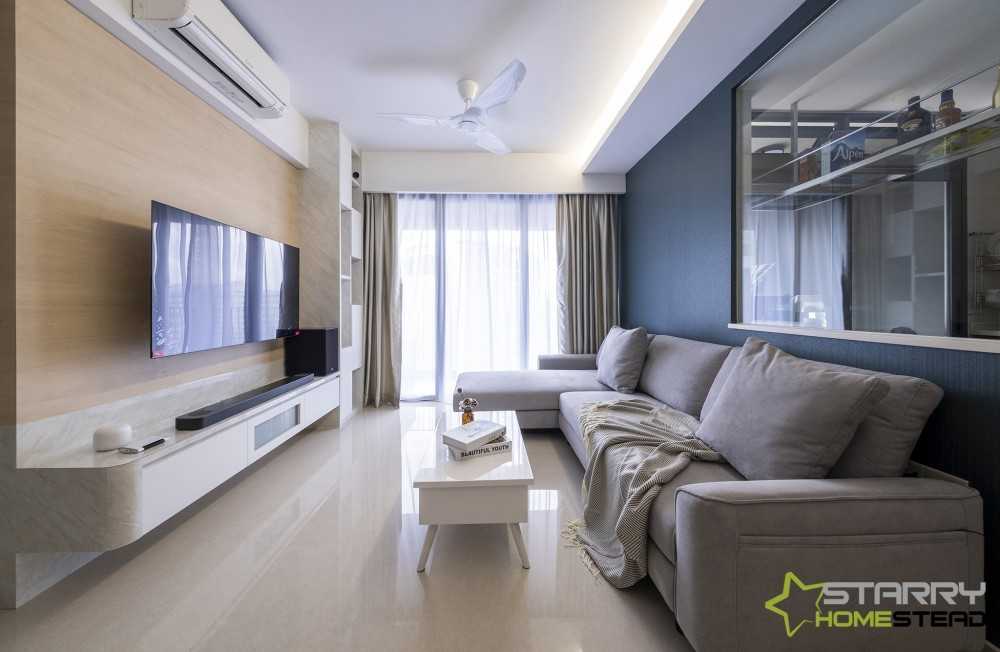 Scandinavian Living Room with Sofa and TV