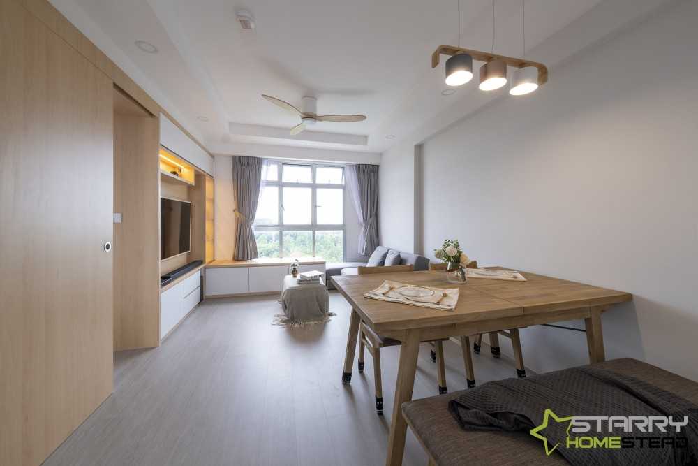Scandinavian Dining Room with Dining Table and Dining Chairs