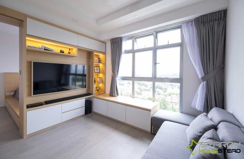 Scandinavian Living Room with TV Console and Sofa