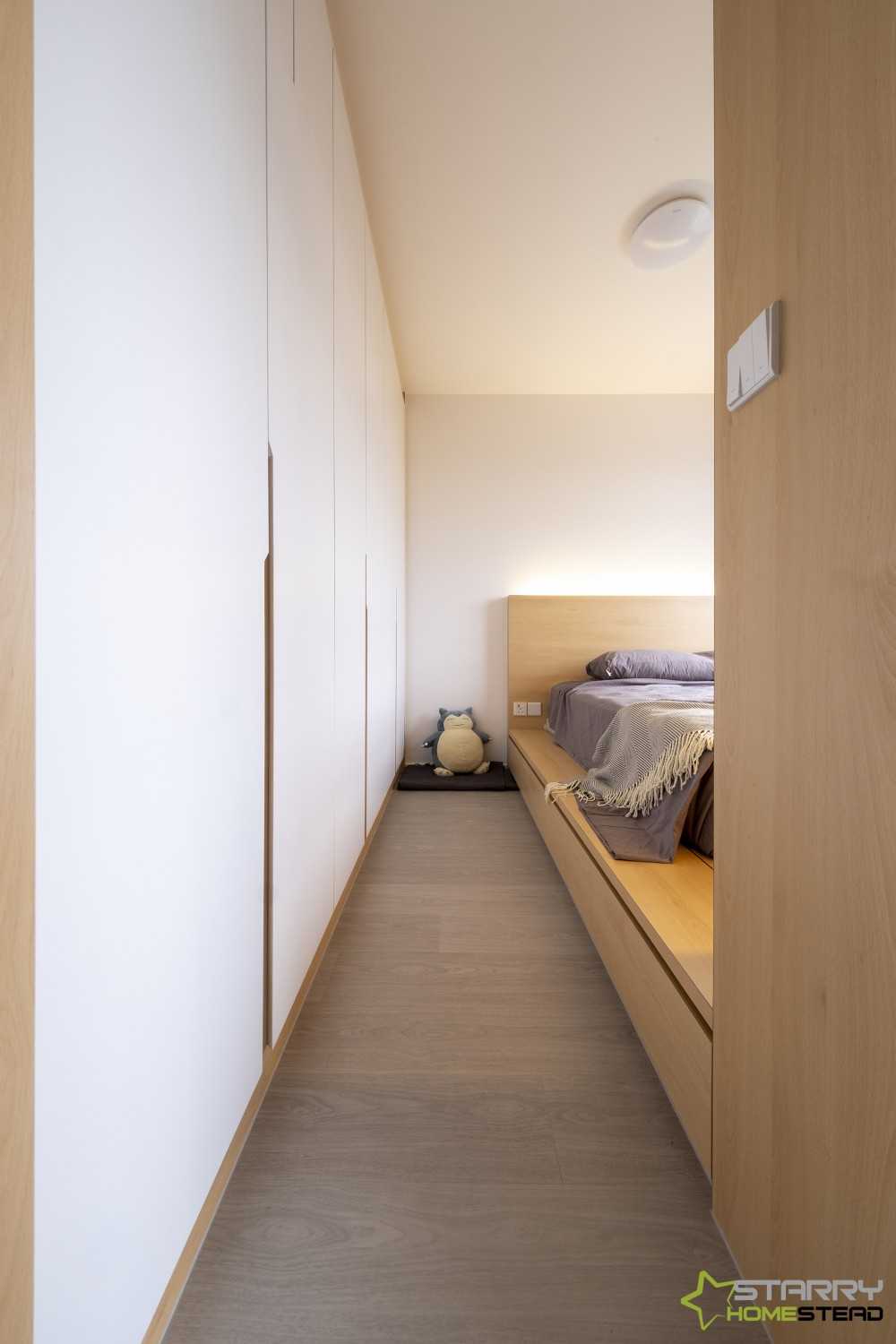 Scandinavian Bedroom with Wardrobe and Queen Bed