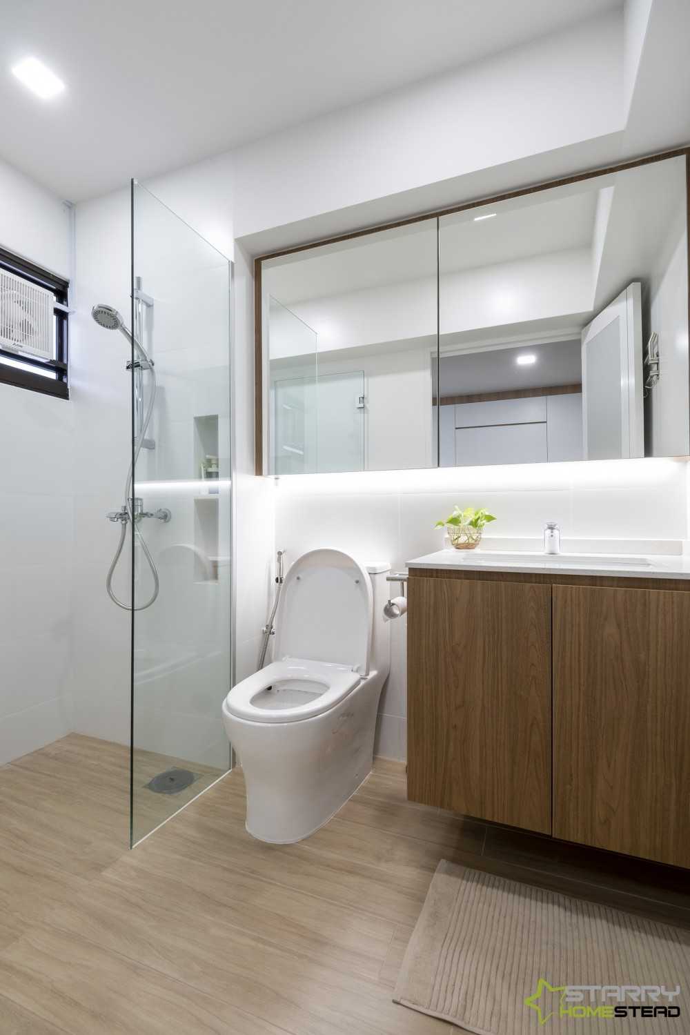 Scandinavian Bathroom with Mirror and Bathroom Mirrors