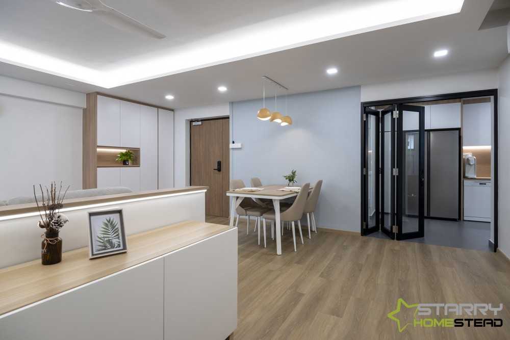 Scandinavian Dining Room with Dining Table and Dining Chairs