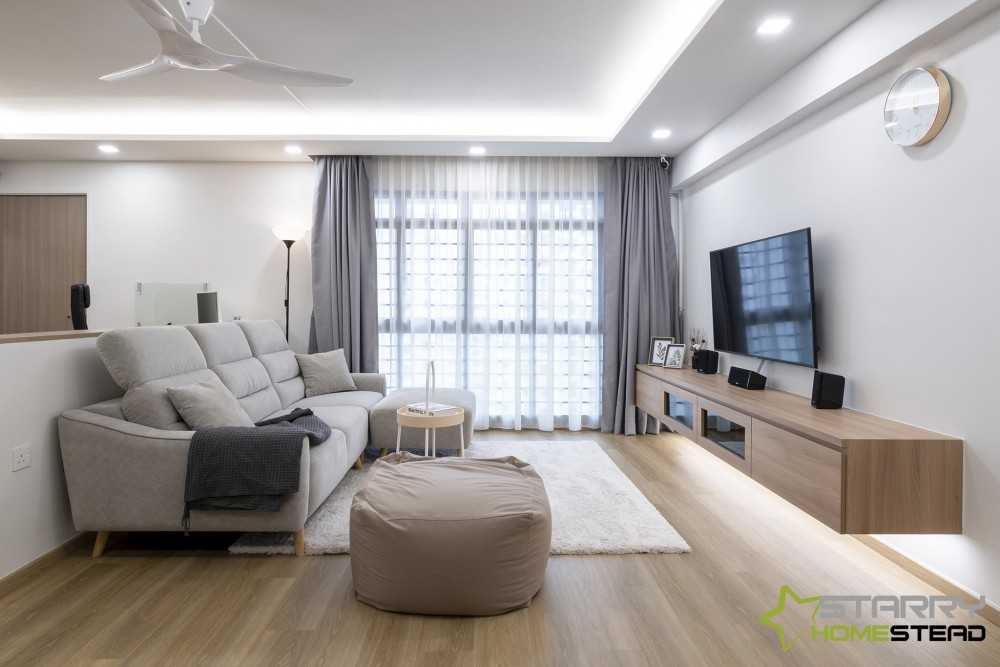 Scandinavian Living Room with Sofa and Side Table