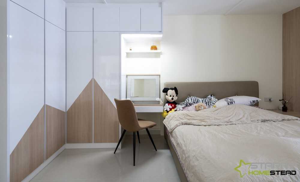 Scandinavian Bedroom with Bed and Lighting