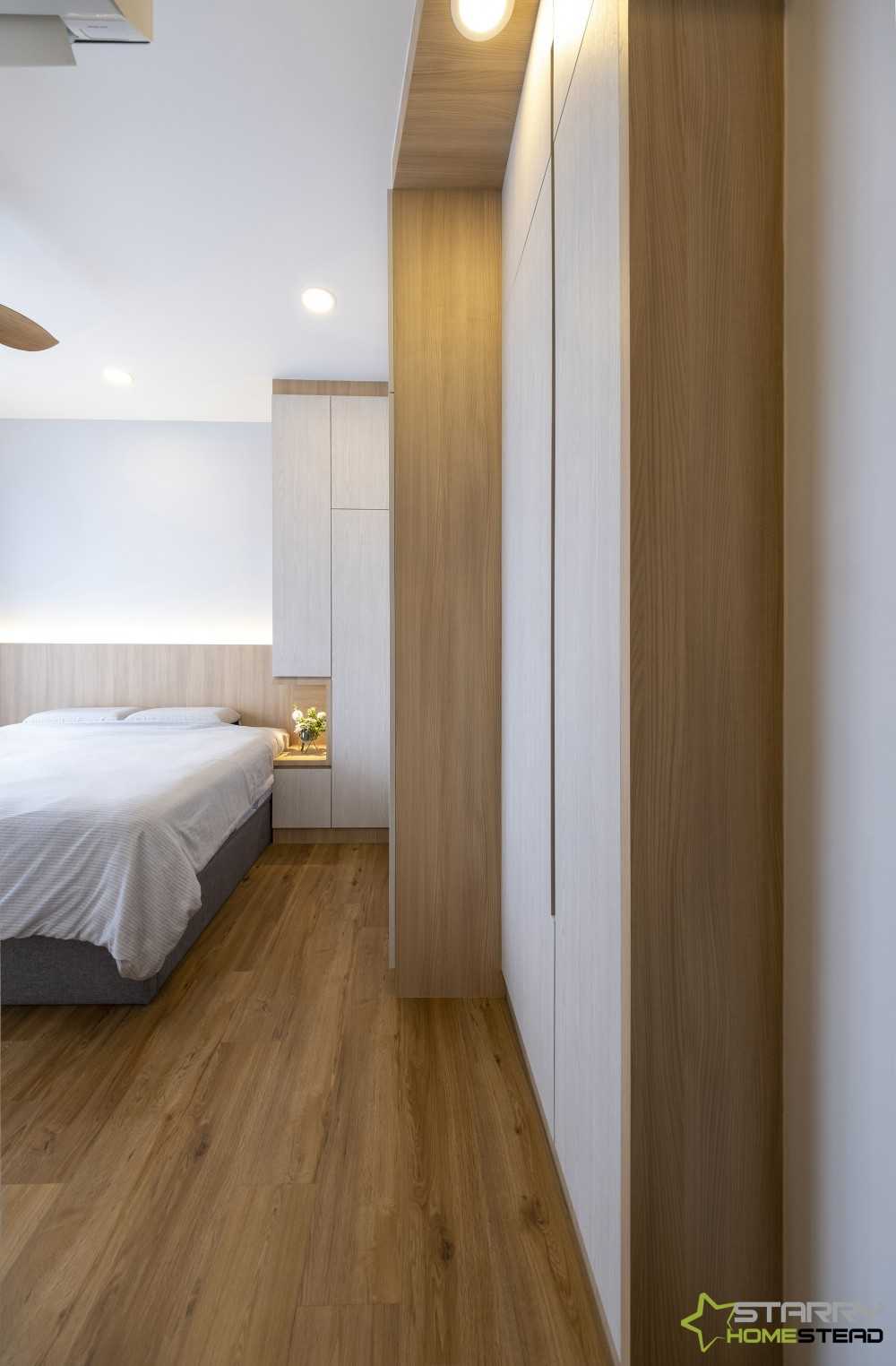 Scandinavian Bedroom with Wardrobe and Queen Bed