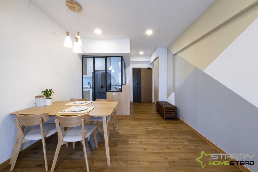 Scandinavian Dining Room with Dining Table and Dining Chairs