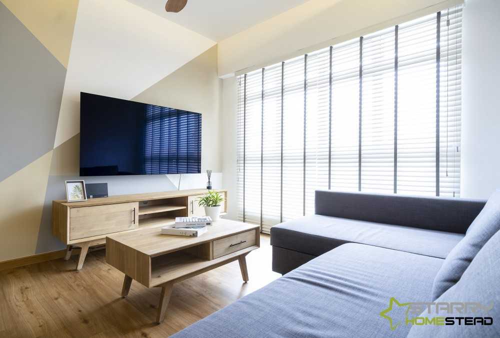 Scandinavian Living Room with TV Console and Sofa
