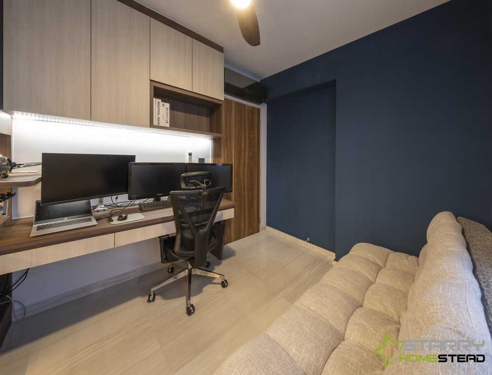 Modern Study with Desk Chairs and Bookcases