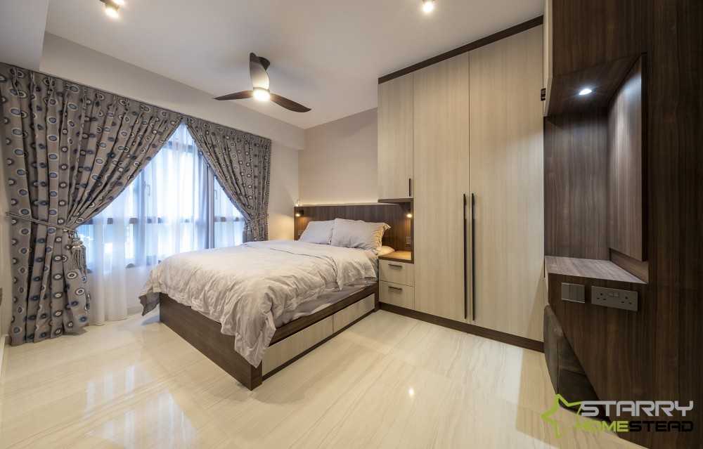 Modern Bedroom with Wardrobe and Bed