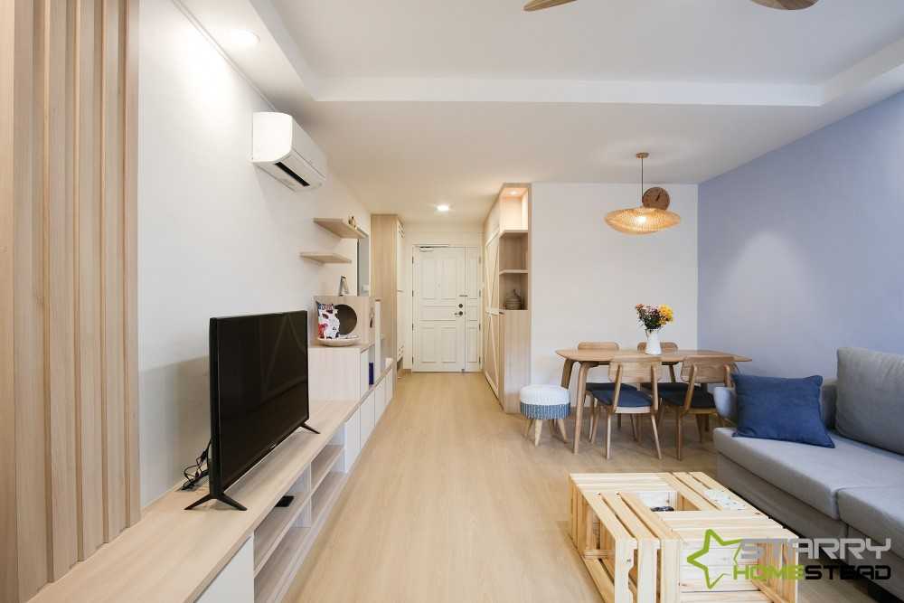 Scandinavian Living Room with TV Console and Sofa