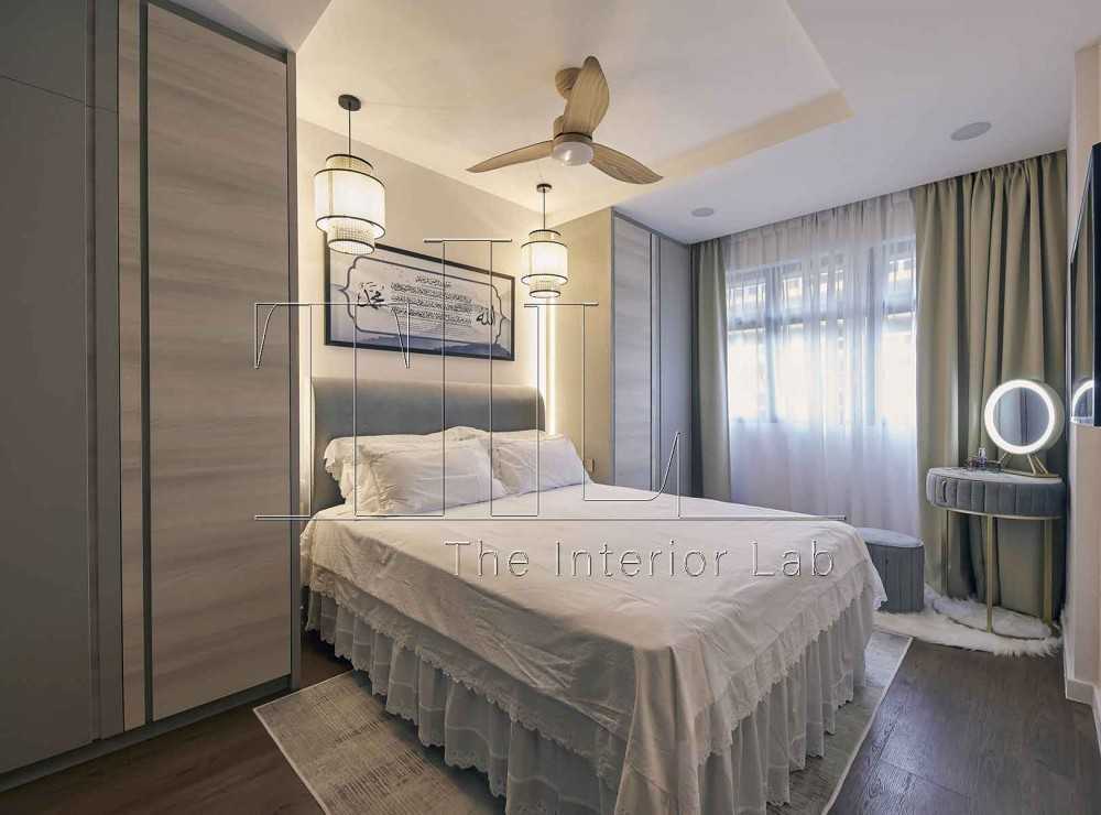 Contemporary Bedroom with Wardrobe and Vanity Counter