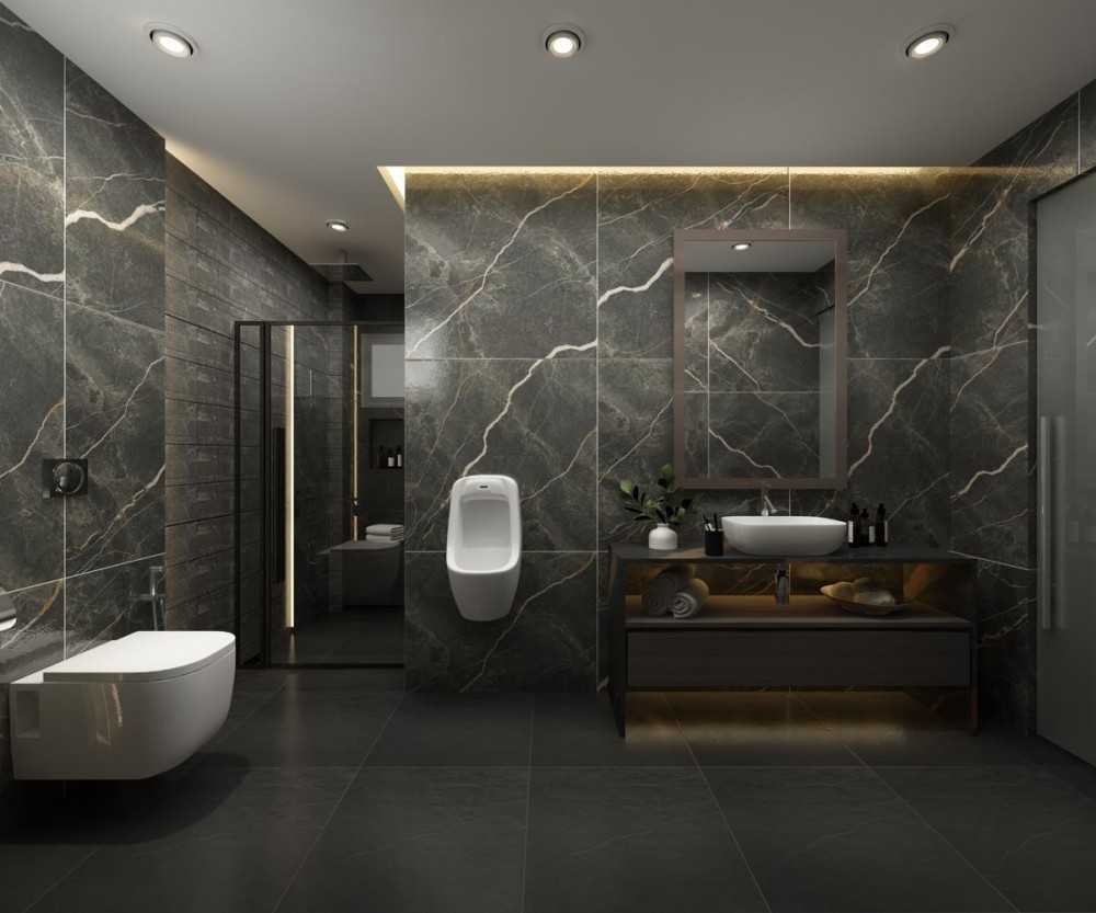 Contemporary Bathroom with Countertop and Vinyl Flooring