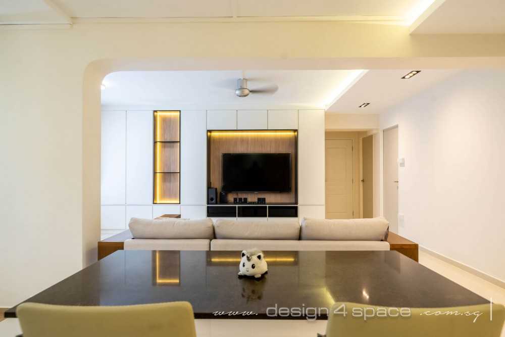 Contemporary Living Room with Feature Wall and Sofa