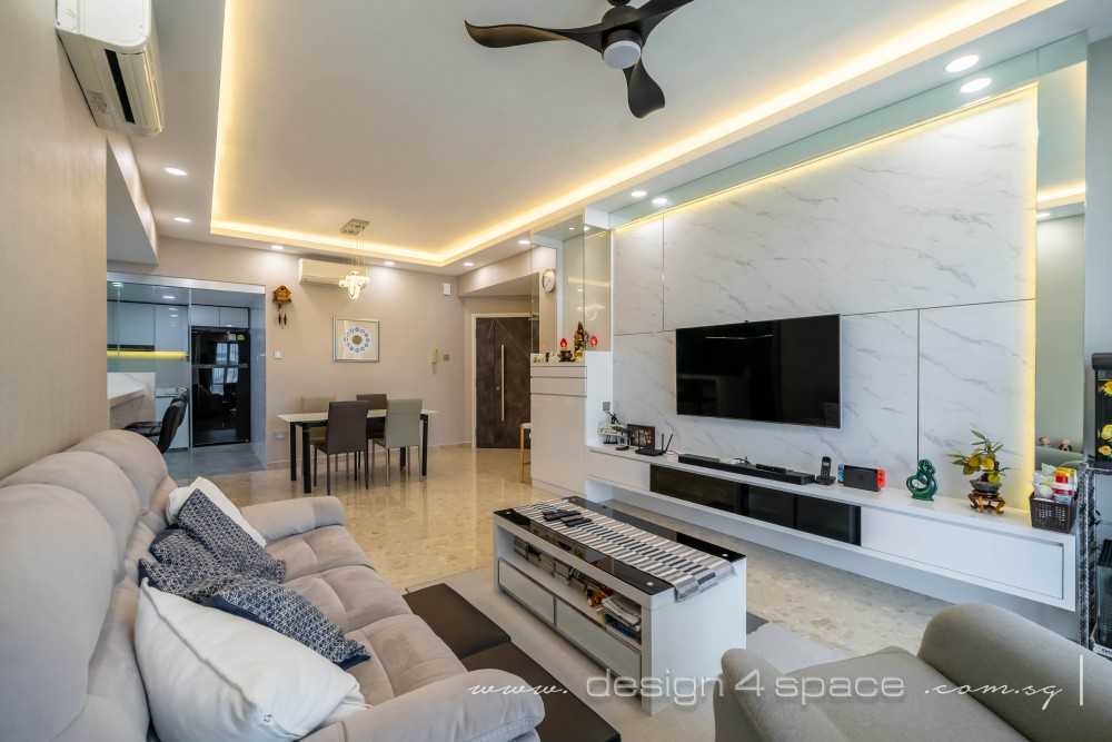Contemporary Living Room with TV Console and Sofa