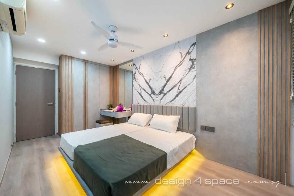 Modern Bedroom with Vinyl Flooring and Wardrobe